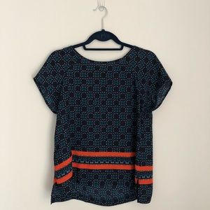 Hi/lo Navy Blouse sz S petite